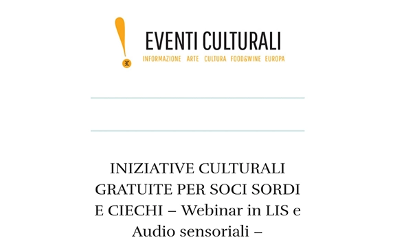 Eventi Culturali Magazine 31/03/2020
